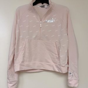 Light pink PUMA quarter zip,  Medium